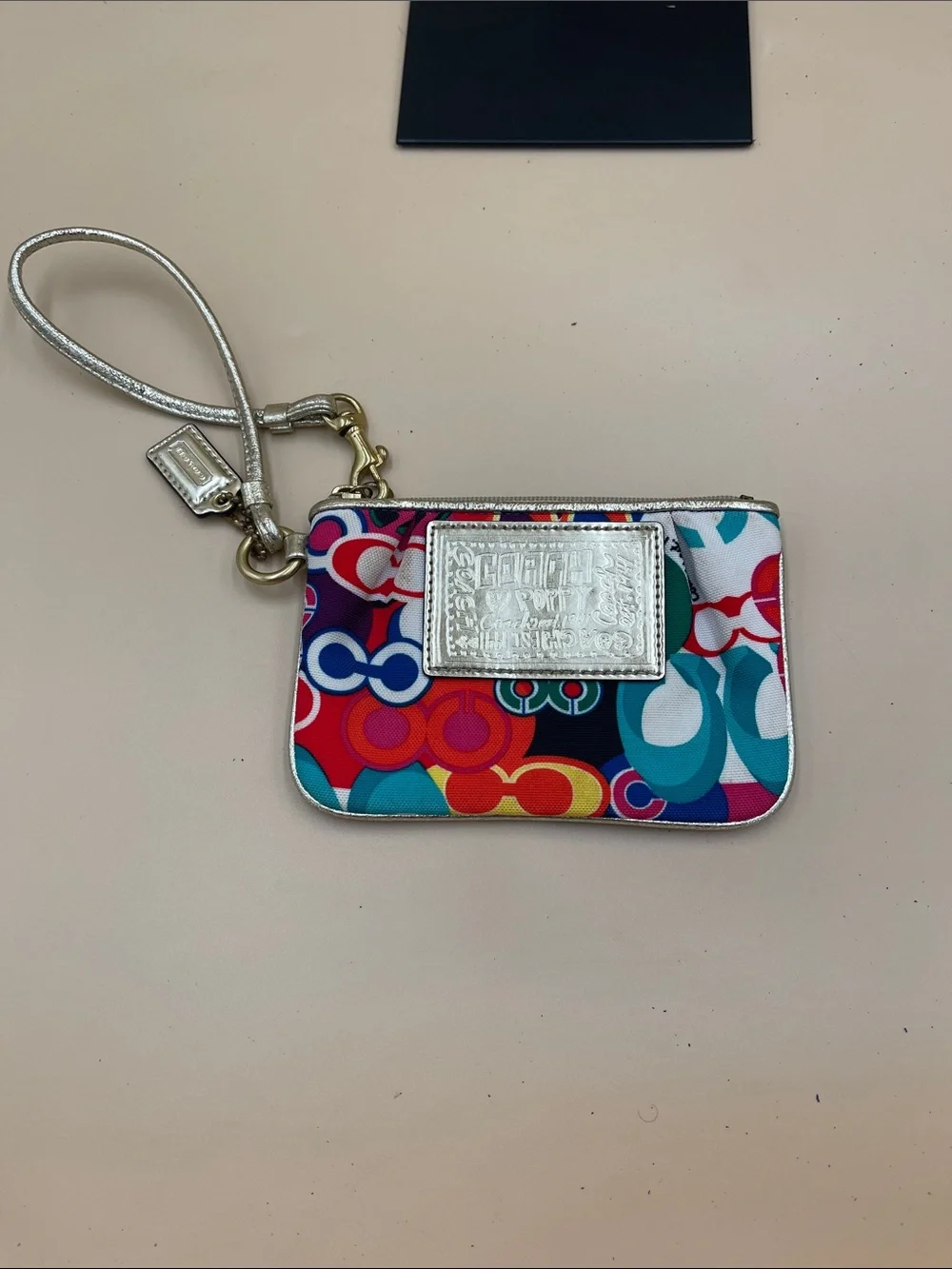 Coach Poppy Multicolor Pop Art Logo Wristlet